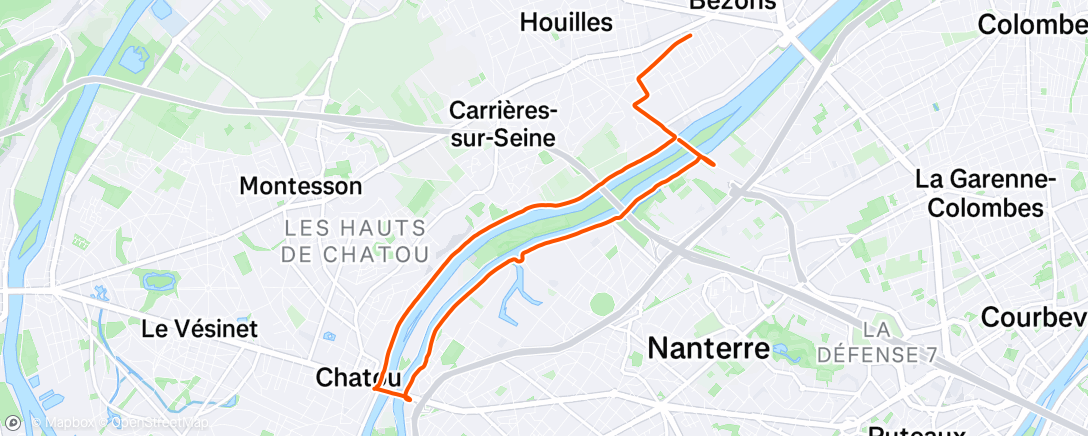 Map of the activity, Morning Run
