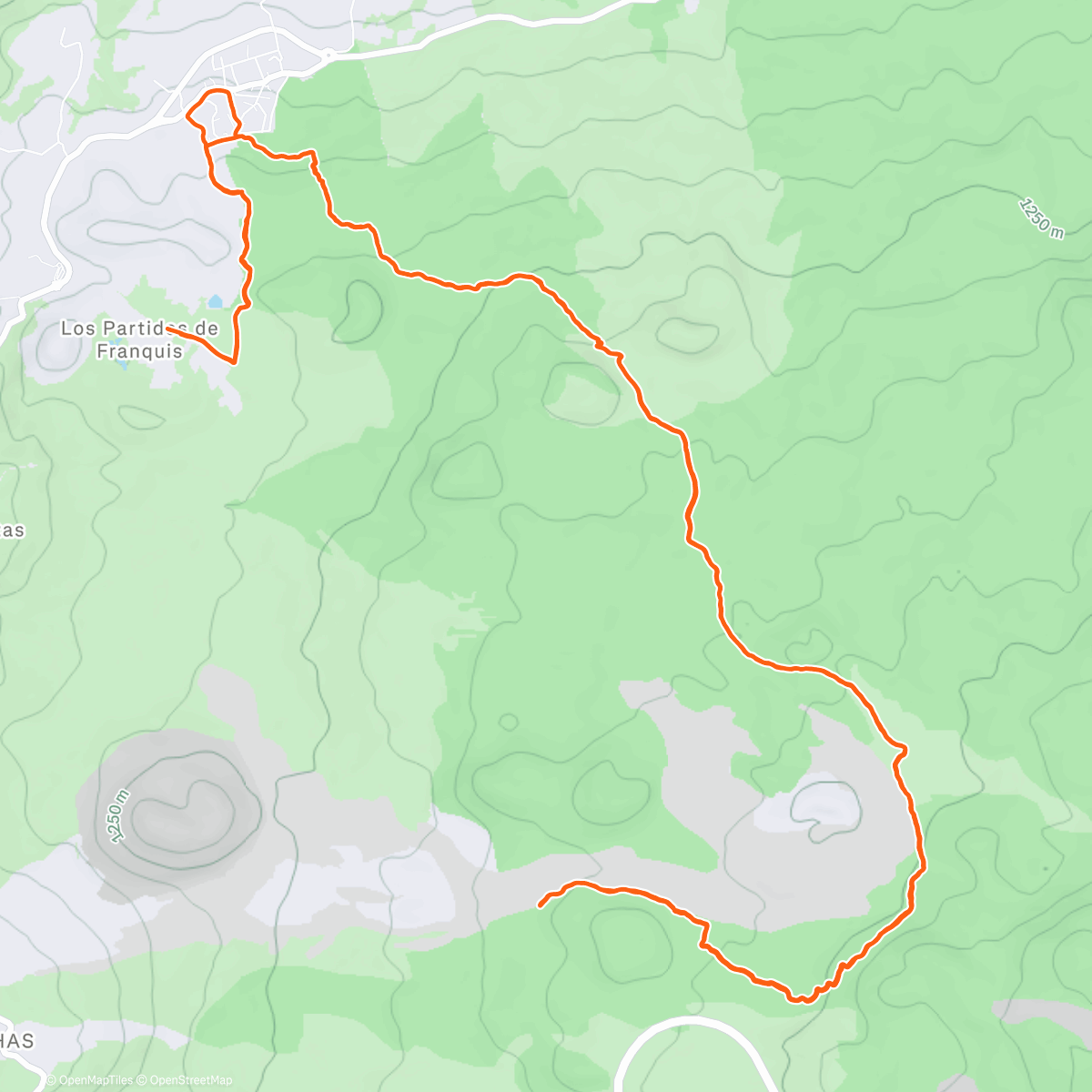Map of the activity, Long trail run