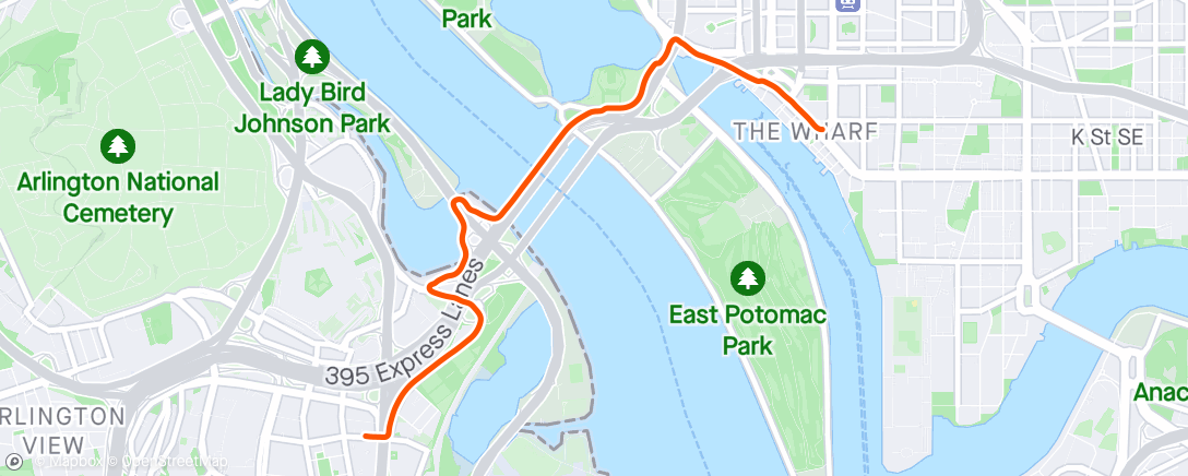 Карта физической активности (New route cuts nearly a mile off my commute.)