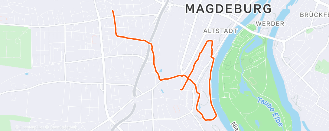 Map of the activity, Lauf am Morgen