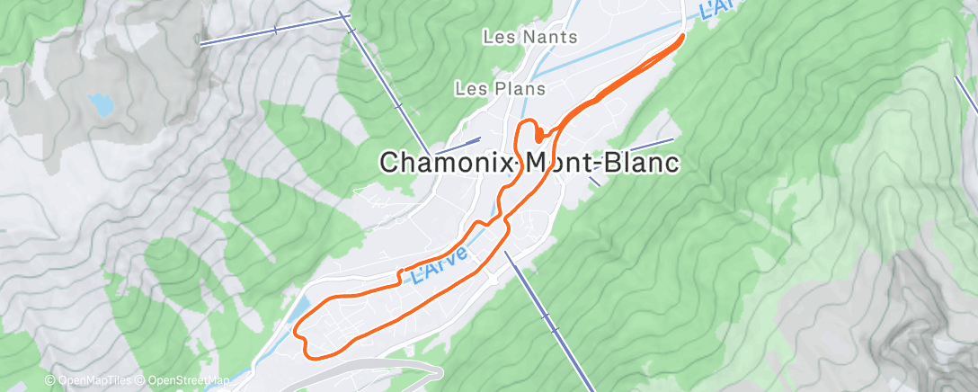 Map of the activity, Course à pied dans l'après-midi