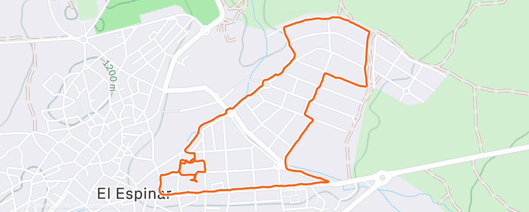 Map of the activity, Caminata de noche