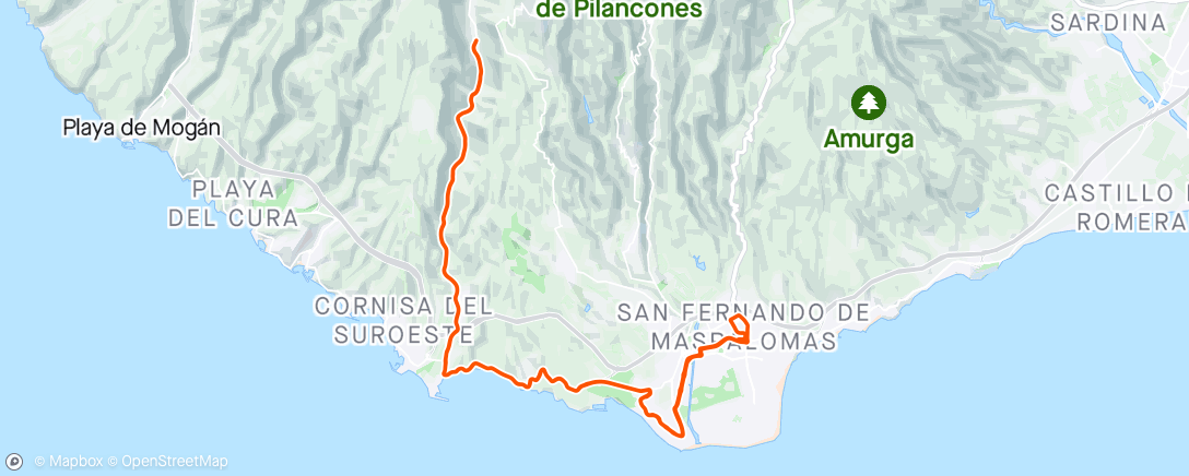 Mapa de la actividad (Bicicleta por la tarde)