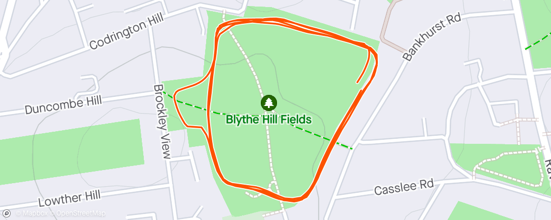 Map of the activity, 4 x Blythe Hill