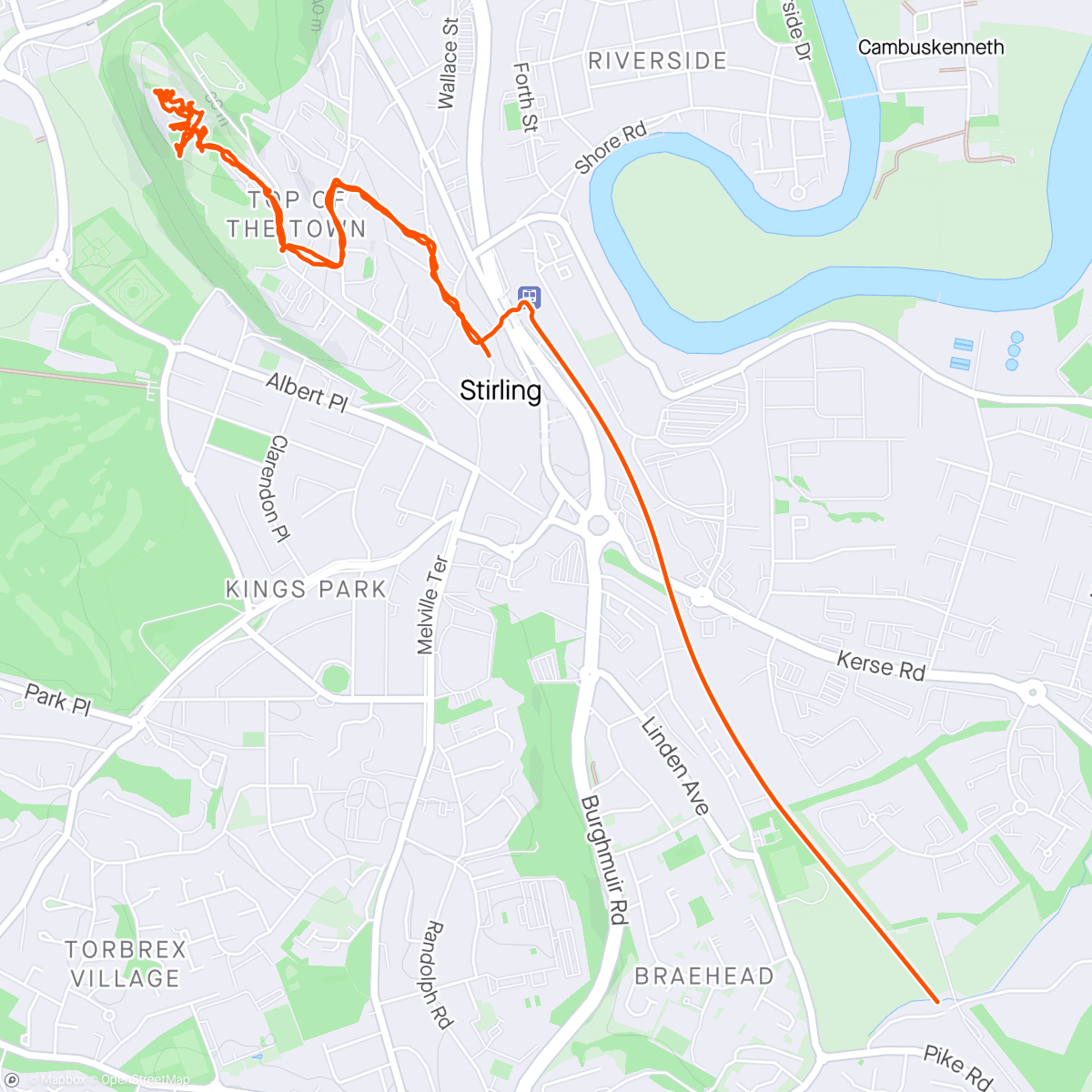 Mapa da atividade, Stirling & Linlithgow