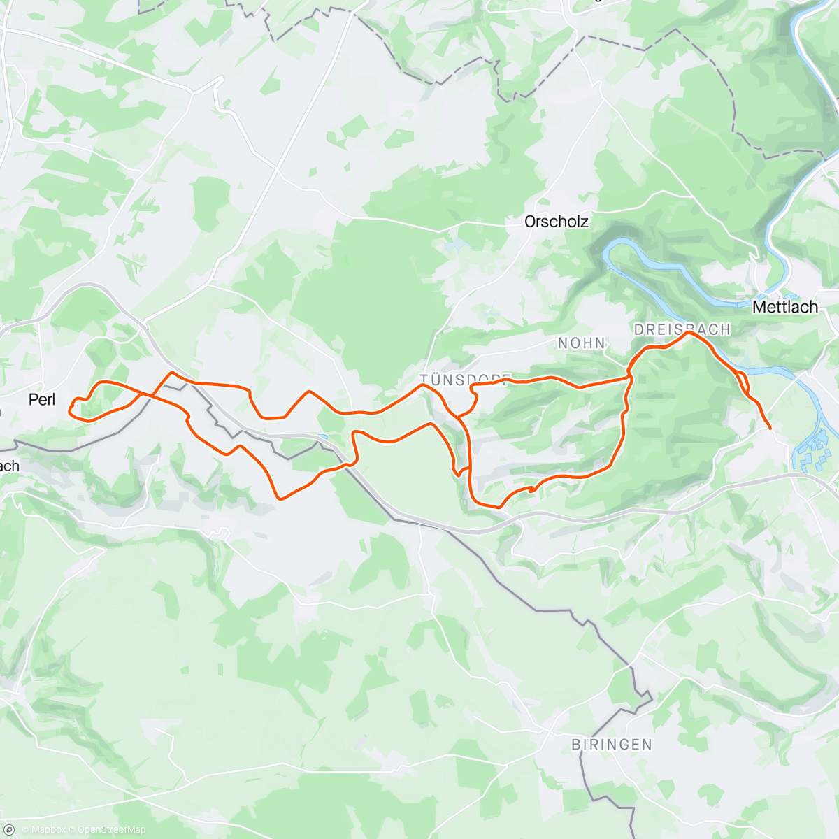 Map of the activity, Zu den Rapsfeldern nach Perl