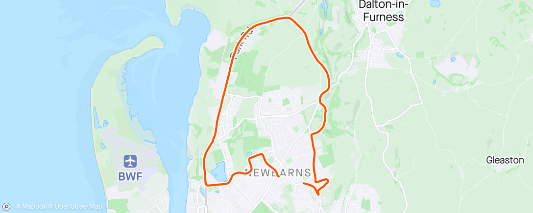 Map of the activity, Park Road Loop - Clockwise