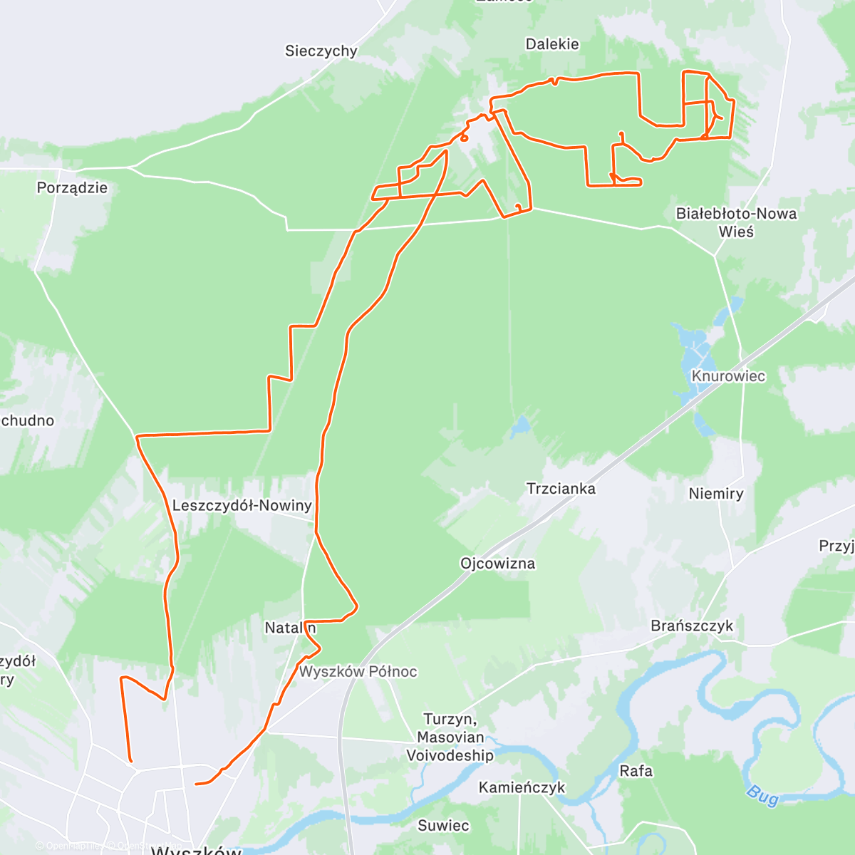 Map of the activity, Las Jaszczułty