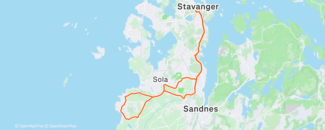 Map of the activity, En runde før instruktør Stine må på Sats Hillevåg 👊