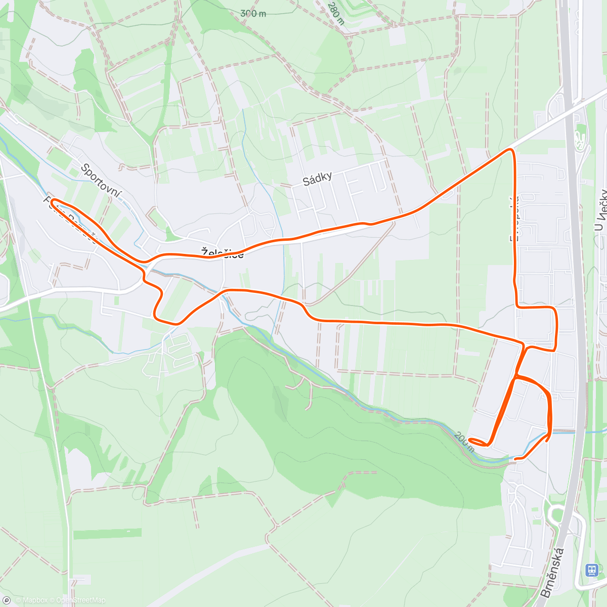 Map of the activity, S Jochoušem v kočárku 🏃🏼‍♀️‍➡️👶🏼