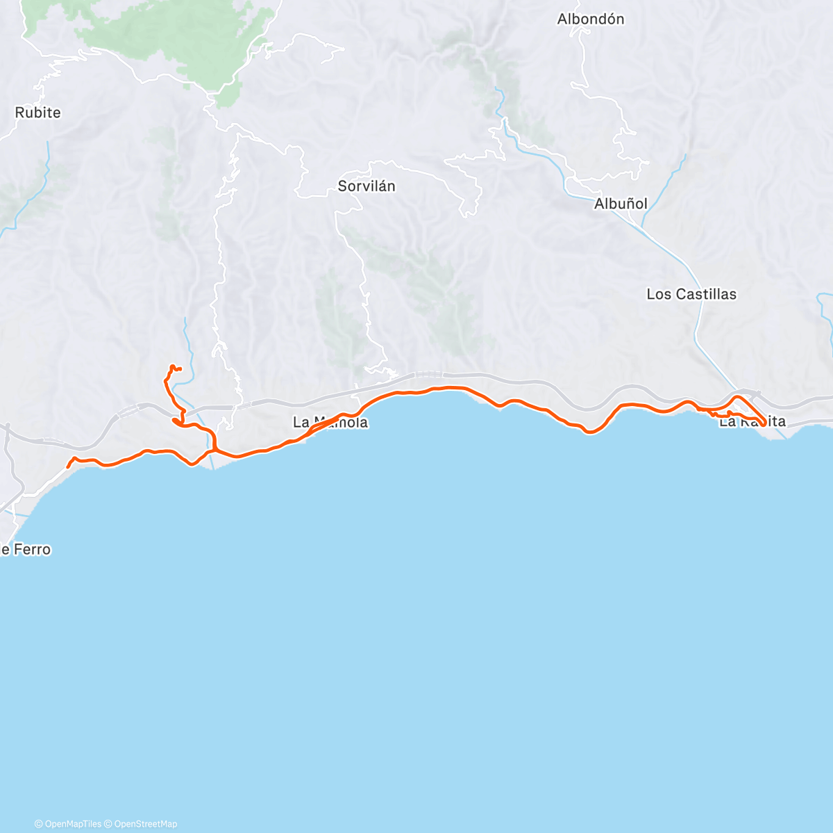 Map of the activity, La Rabita-Haza del Trigo