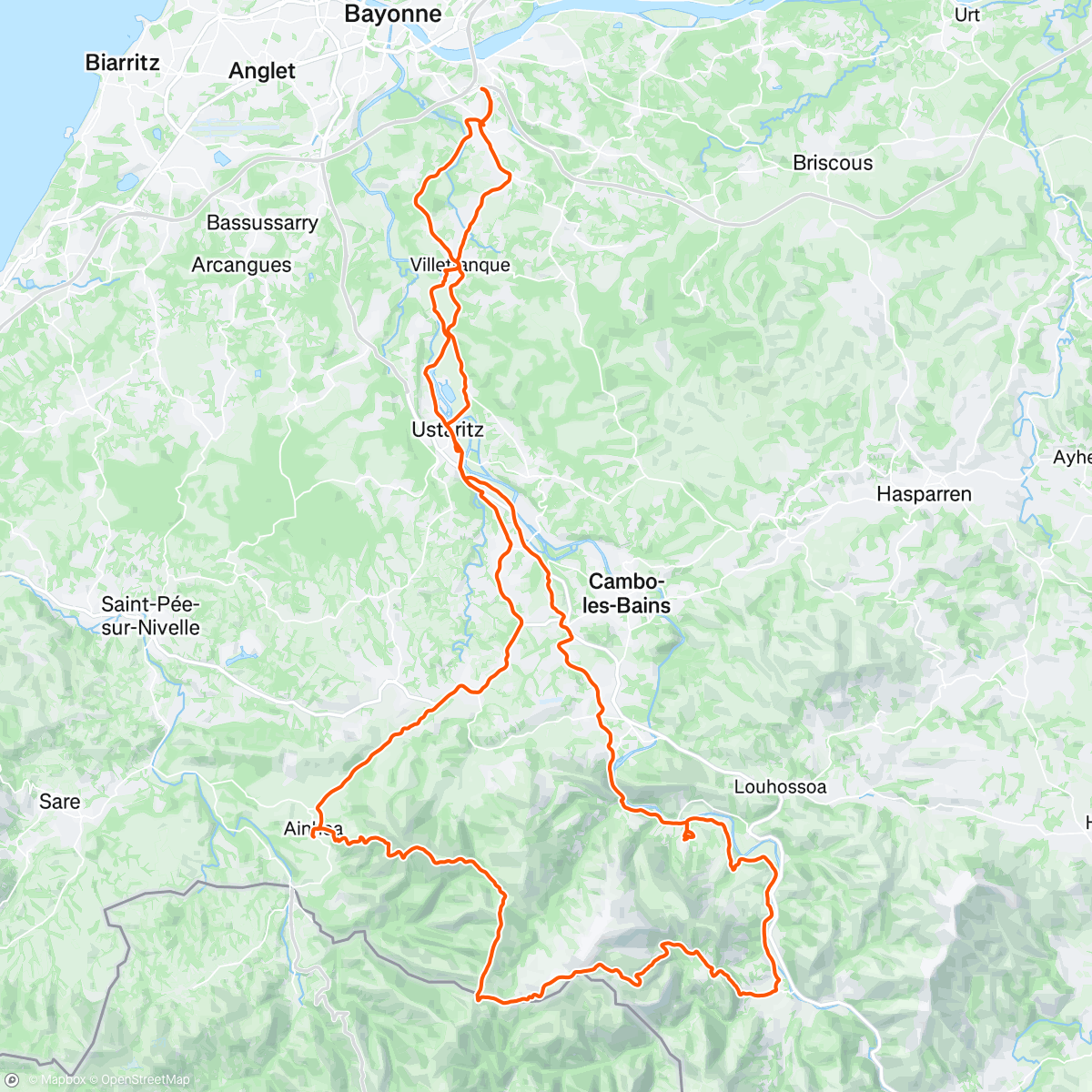 Map of the activity, Mtb training