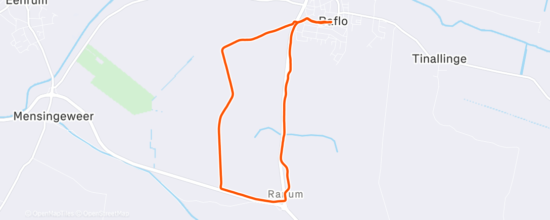 Map of the activity, Afternoon Run