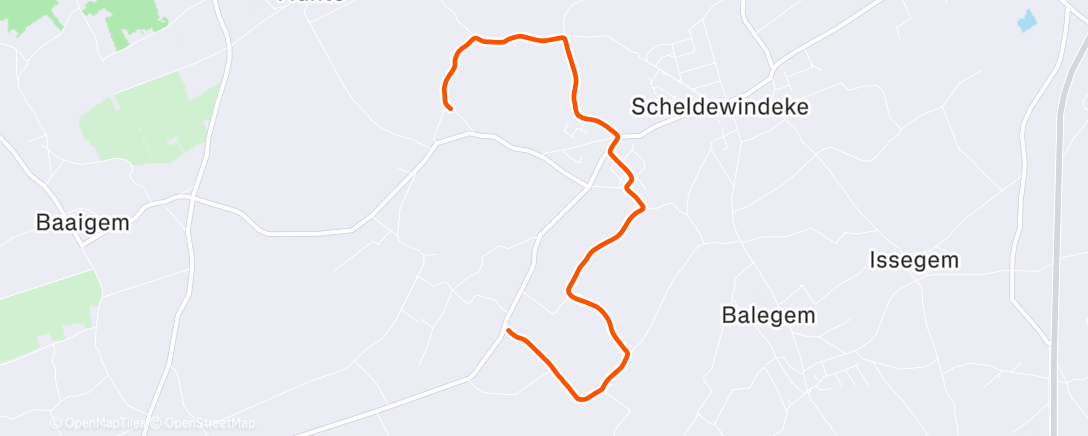 Map of the activity, Afternoon Run