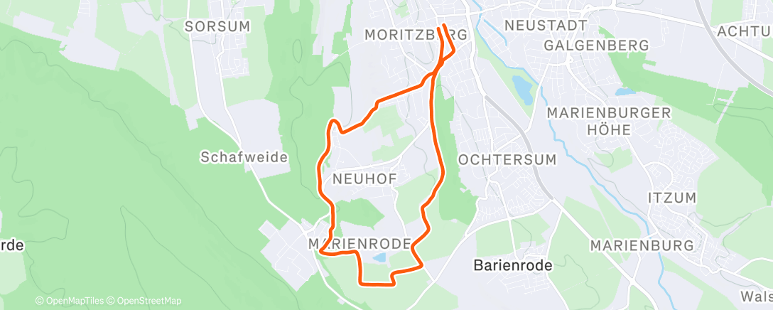 Map of the activity, Lauf am Morgen