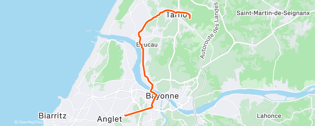 Map of the activity, Afternoon Ride