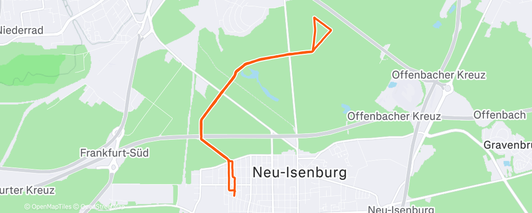 Map of the activity, Mittagslauf