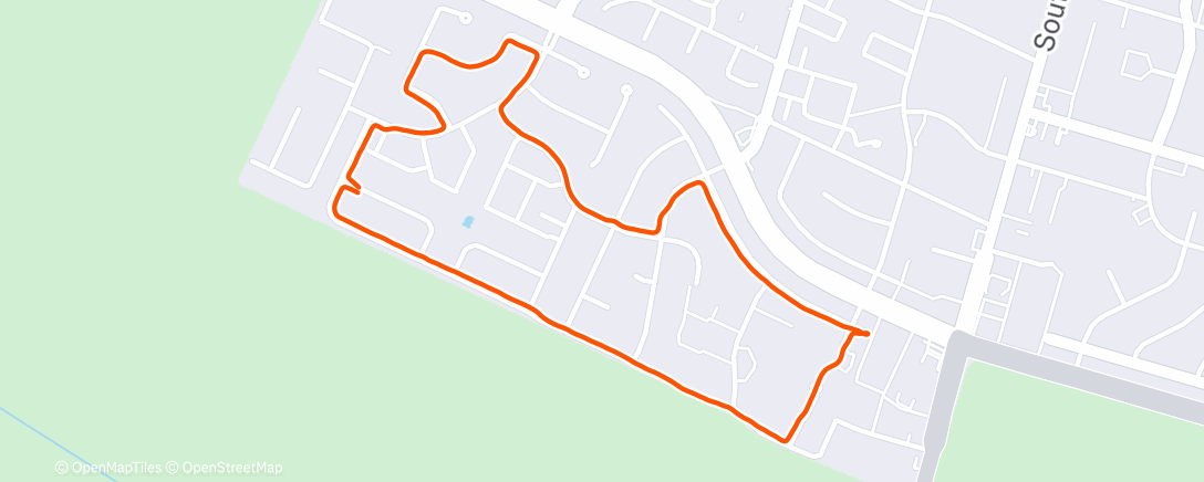 Map of the activity, Afternoon Run
