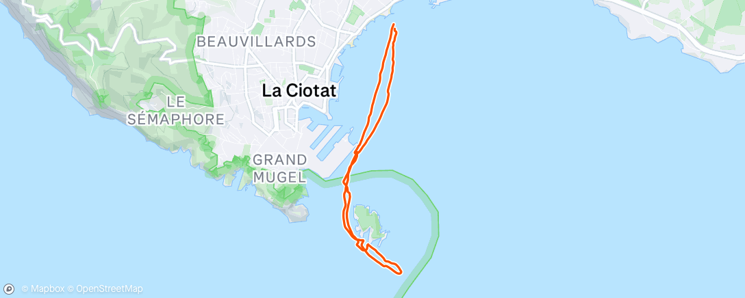 Map of the activity, Morning Kayaking