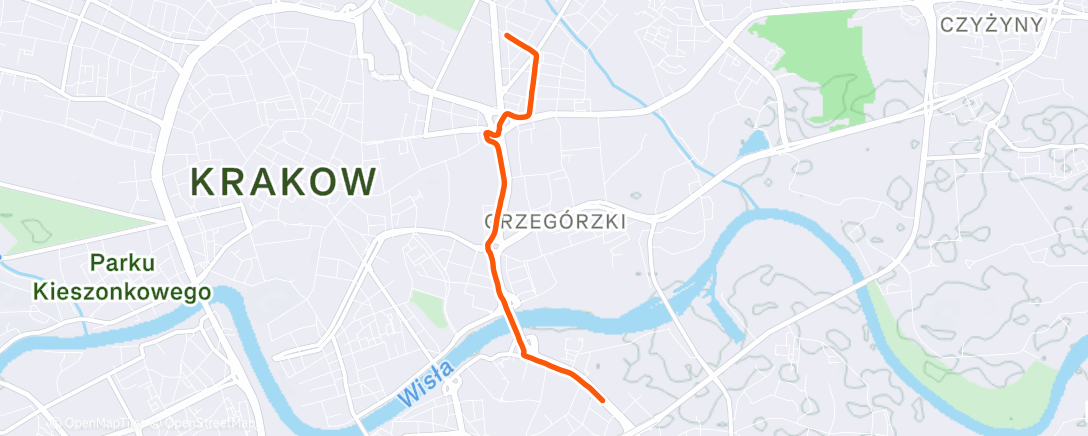 Map of the activity, Evening Ride