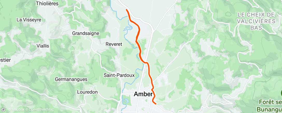 Map of the activity, Course à pied le matin