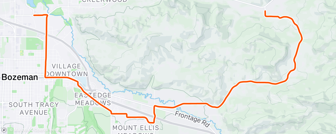 Map of the activity, Yeehawwww (Strava missed the first 6)
