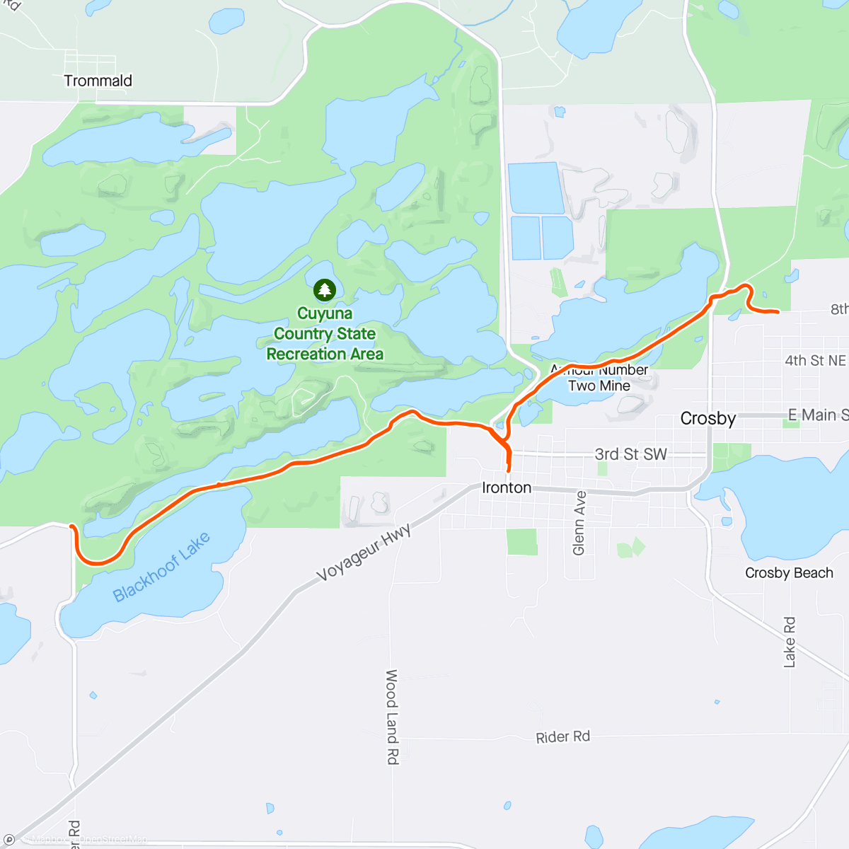 Map of the activity, A little pre-dinner ride