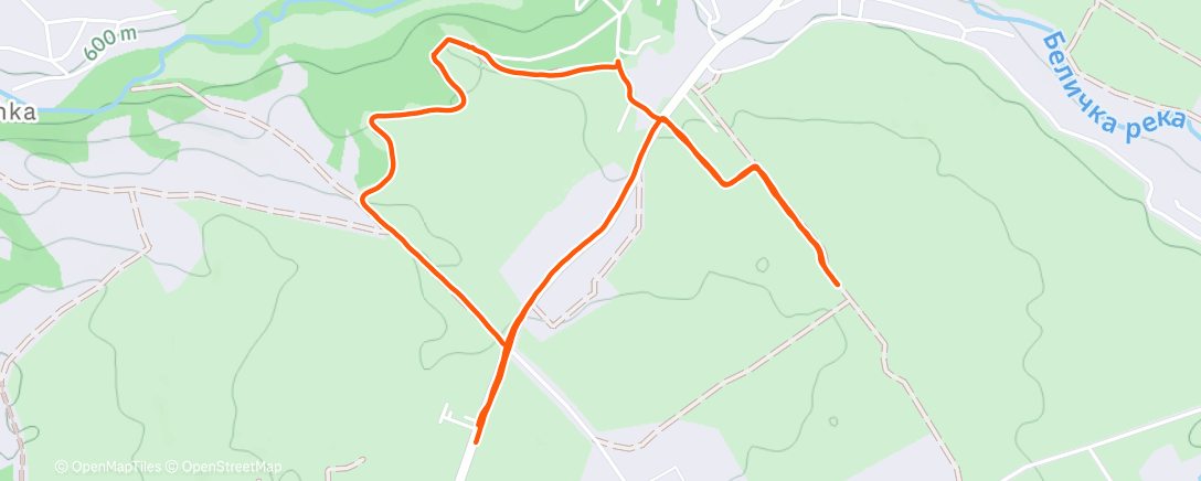 Map of the activity, Lunch Trail Run