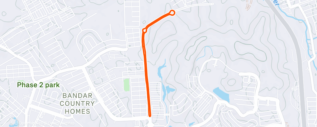 Map of the activity, Evening Run