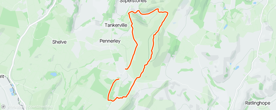 Map of the activity, Salomon Weekend - Stiperstones