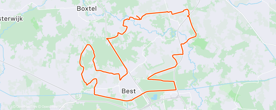 Map of the activity, Kortste dag rit 1 GVG