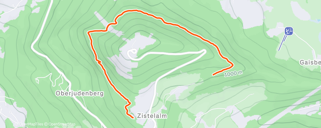 Map of the activity, Afternoon Hike