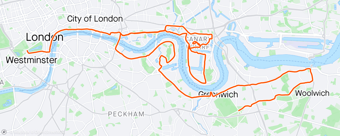 Map of the activity, #6 - London (364 days later / didn’t break my leg this time)