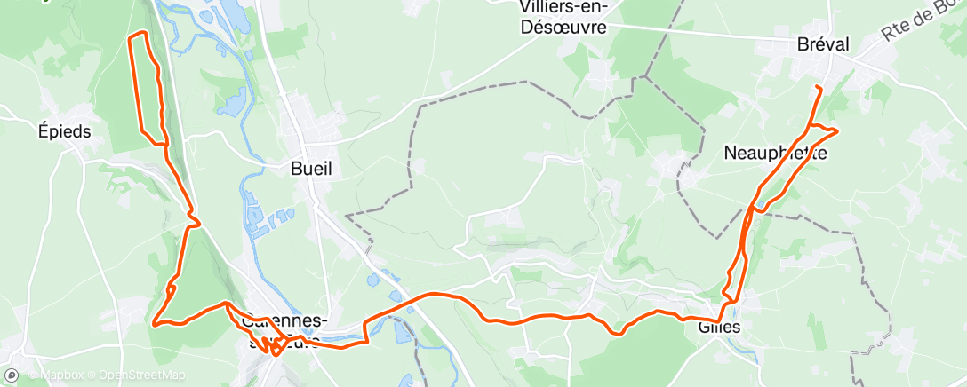 Map of the activity, Gravel le matin