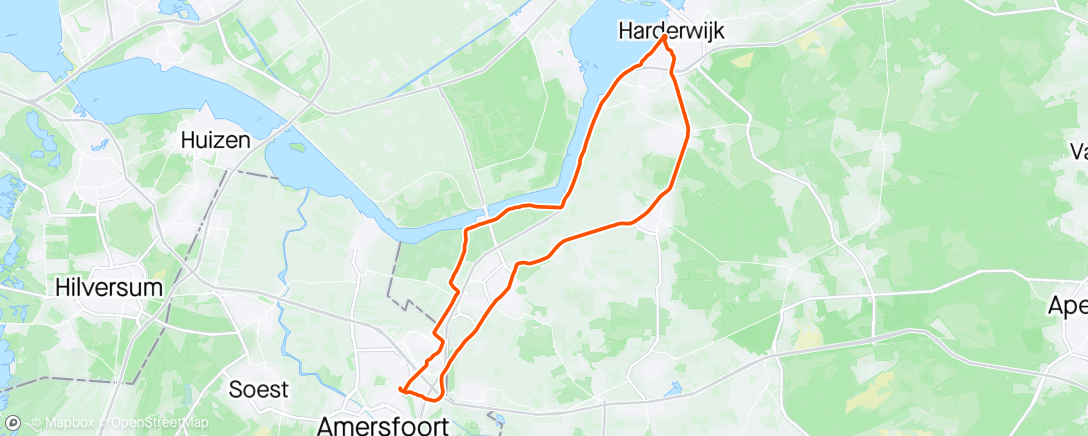 Map of the activity, Rondje Harderwijk met flamingo spotten 😎👌