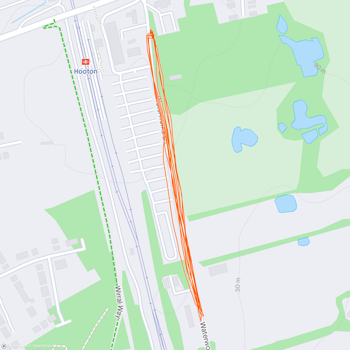Map of the activity, Evening Run intervals