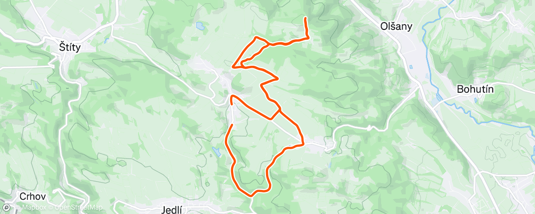 Map of the activity, Evening Run