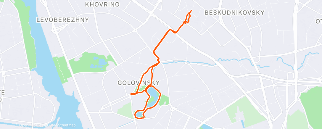 Map of the activity, Легкий бег