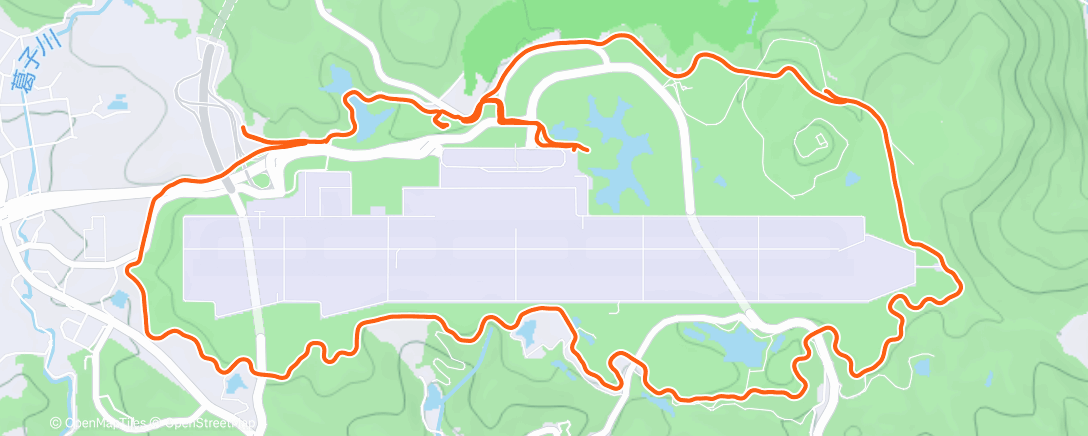 Map of the activity, Rundulation in light snow around Hiroshima Airport