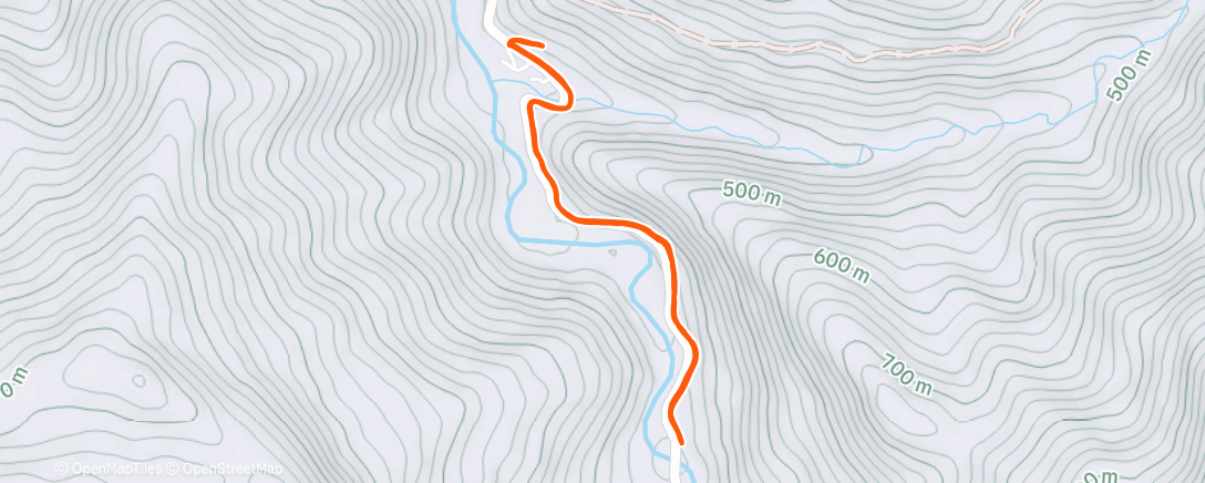 Map of the activity, Afternoon Run