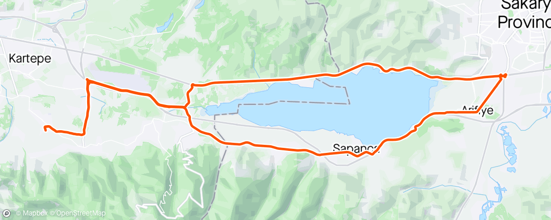 Map of the activity, Tour de'Sapanca