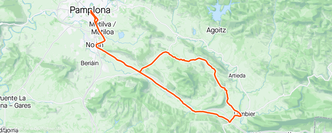 Map of the activity, Loiti-Ilunberri-Izagaondoa