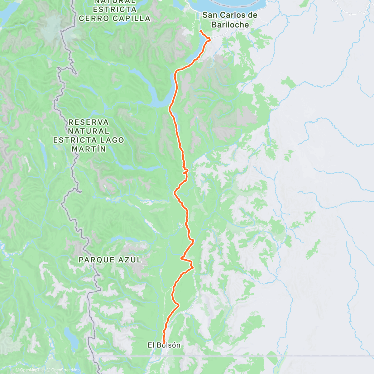 Map of the activity, Patagonia day 10