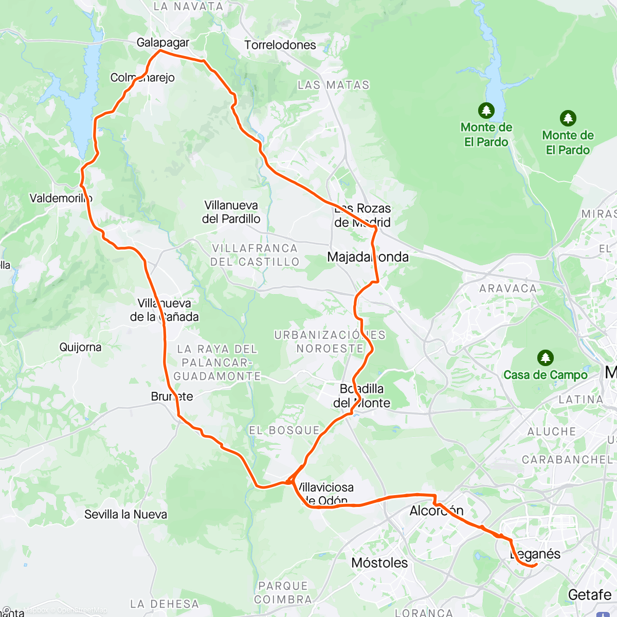 Map of the activity, Peña,Galapartesiaga