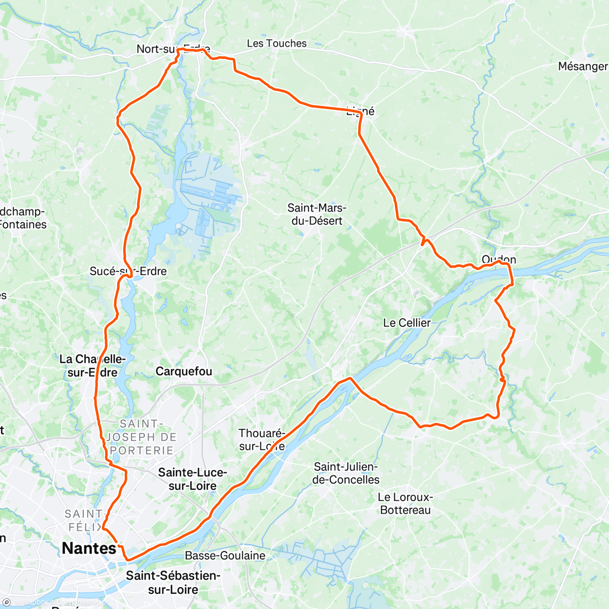 Map of the activity, Nort - Oudon - Barbechat