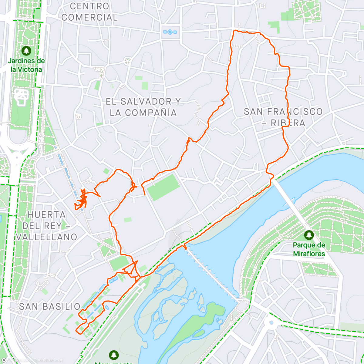 Map of the activity, Cordoba sightseeing in the rain