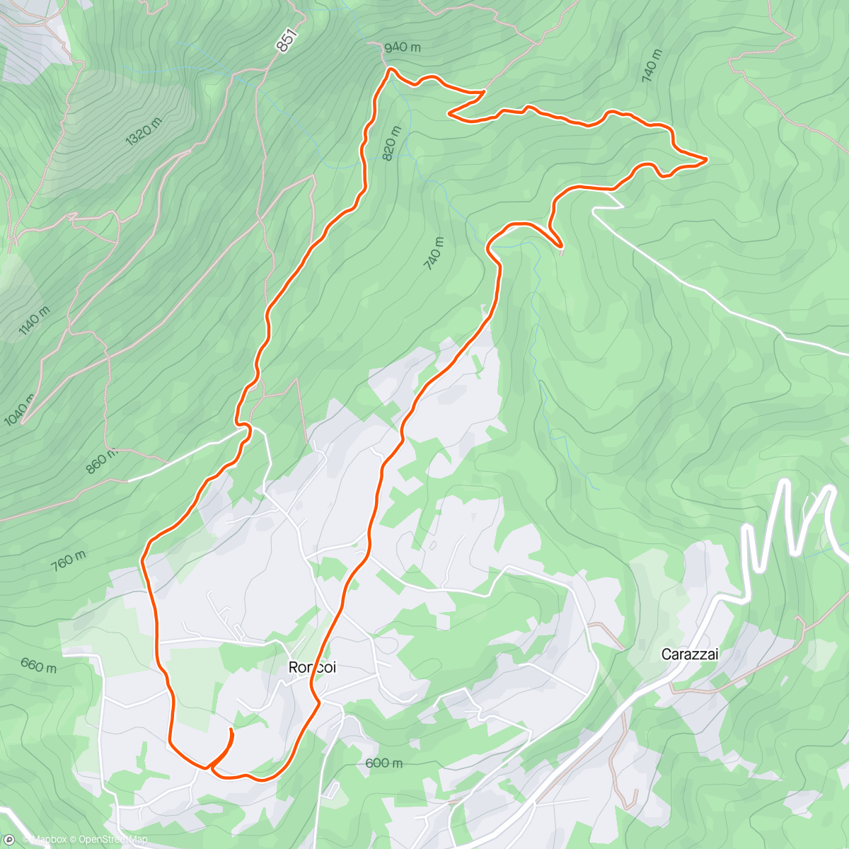 Map of the activity, Giro serale del Cadin