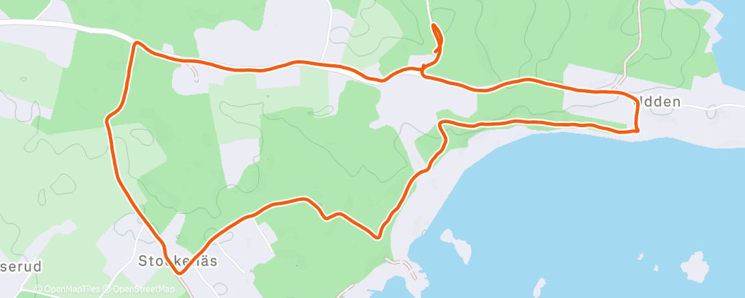 Map of the activity, Middagloop