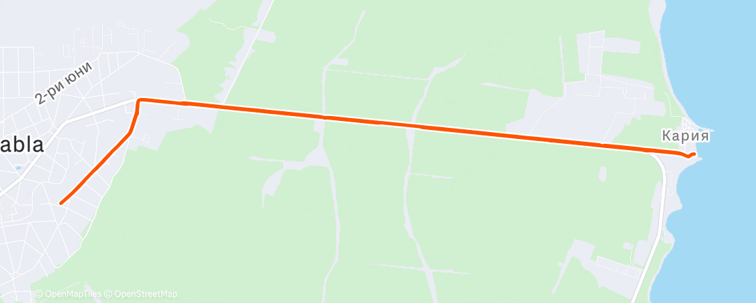 Map of the activity, 🌧 Шабла Morning Run