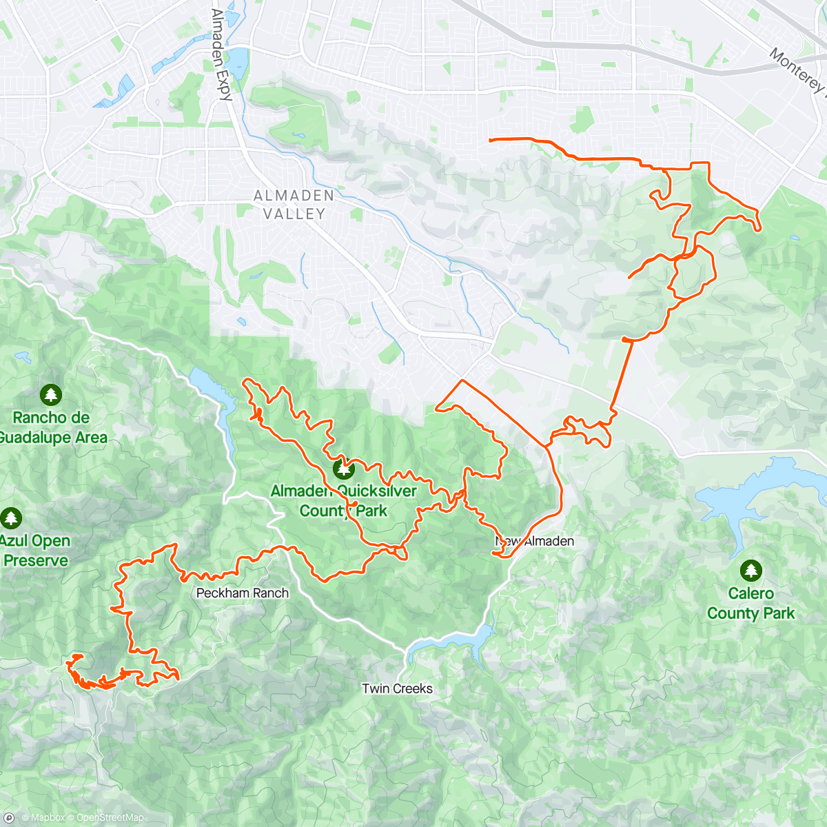 Map of the activity, Umunhum and some